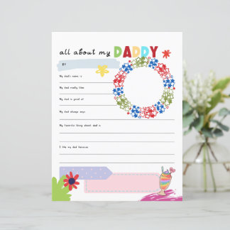 Papier All About My Dad, Kids Gift for Fathers, Thank You