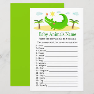 Papier Alligator Baby Animaux Nom Jeu