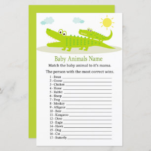 Papier Alligator Baby Animaux Nom Jeu
