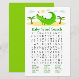 Papier Alligator Baby shower Word Recherche Jeu