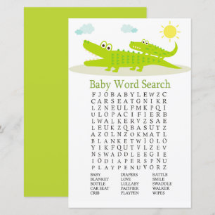 Papier Alligator Baby shower Word Recherche Jeu