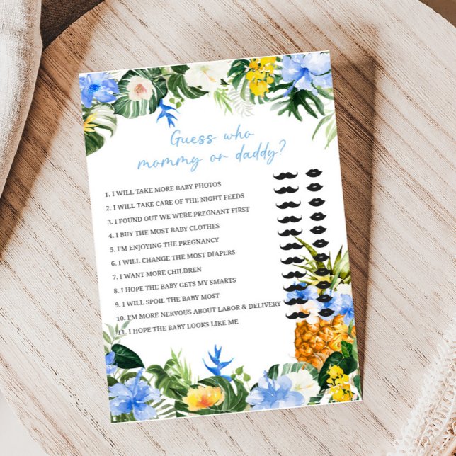 Papier Aloha Pineapple Baby Shower Guess Who Game (Aloha Baby Baby Shower Game)
