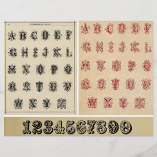 Papier Alphabets Vintages authentiques de livres de l'épo
