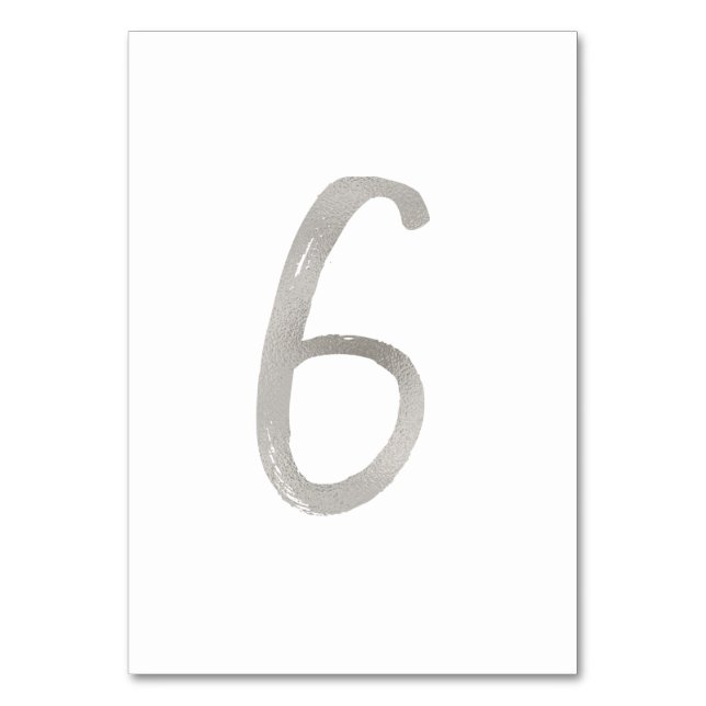 Papier alu chic numéro de table de mariage | Table (Dos)