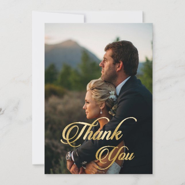 Papier alu, Photo personnalisée, Carte de remercie (Devant)