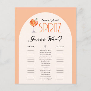 Papier Amour au premier Spritz Devinez qui jeu de Baby Sh