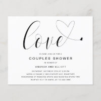 Amour Coeur Budget Couples Douche Invitation
