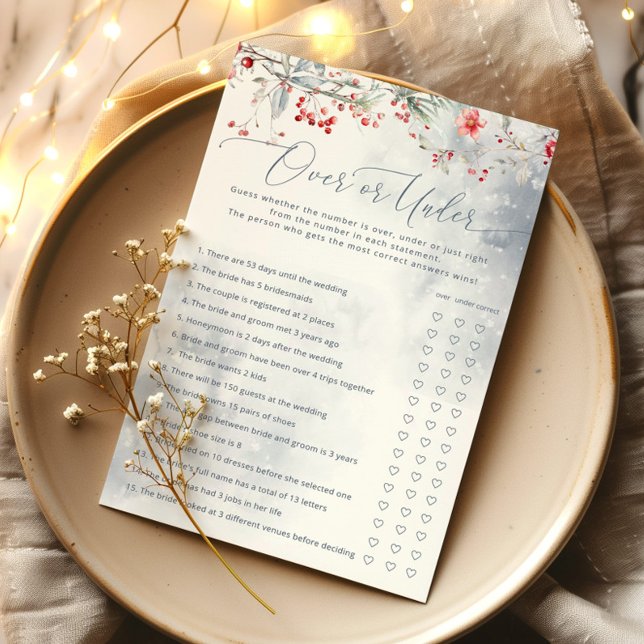 Papier Amour dans la neige sur ou sous la douche nuptiale (Créateur téléchargé)