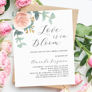 Papier Amour en fleur or rose nuptiale invitation à la do