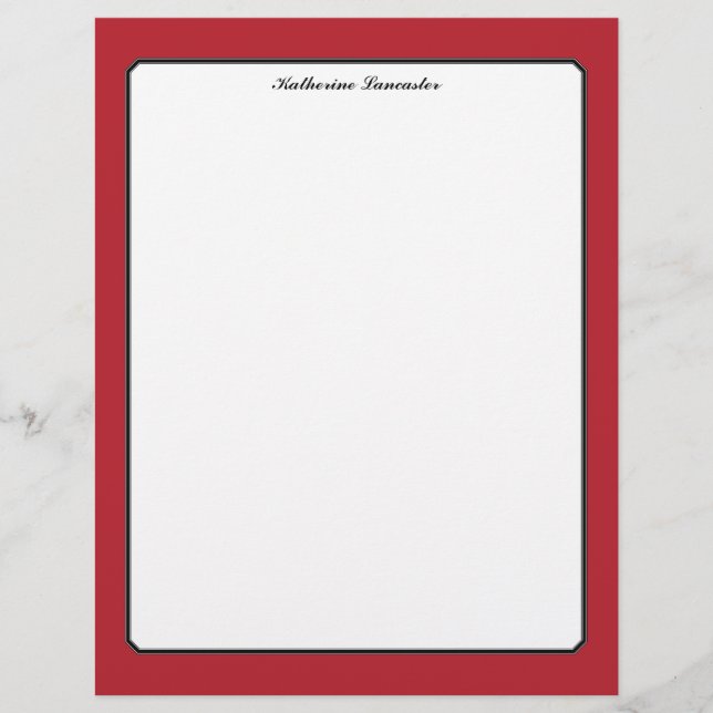 Papier Amour papillon | Bordure rouge couleur solide 5 (Devant)