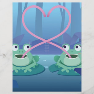 Papier amoureux de grenouille du jour des valentines
