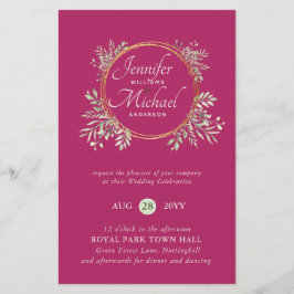 Papier Amoureux de la nature Mariage Foral Verdure Rustiq