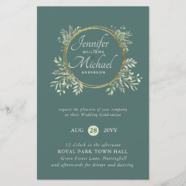 Papier Amoureux de la nature Mariage Foral Verdure Rustiq