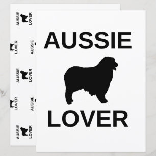 Papier amoureux du berger australien à double face