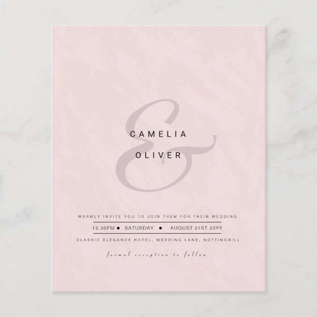 Papier Ampersand Mariage moderne Inviter QR Code RSVP (Devant)