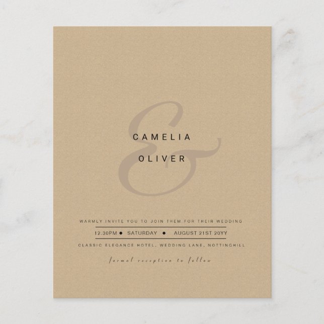Papier Ampersand Mariage moderne Inviter QR Code RSVP (Devant)