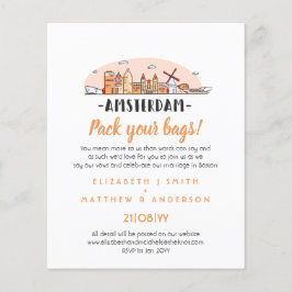 Papier AMSTERDAM Mariage dessiné Skyline Invitation moder