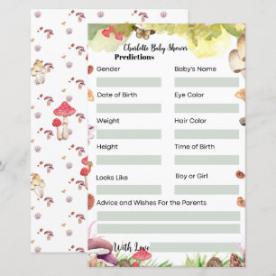 Papier amusant Baby shower de prédictions de jeu champign