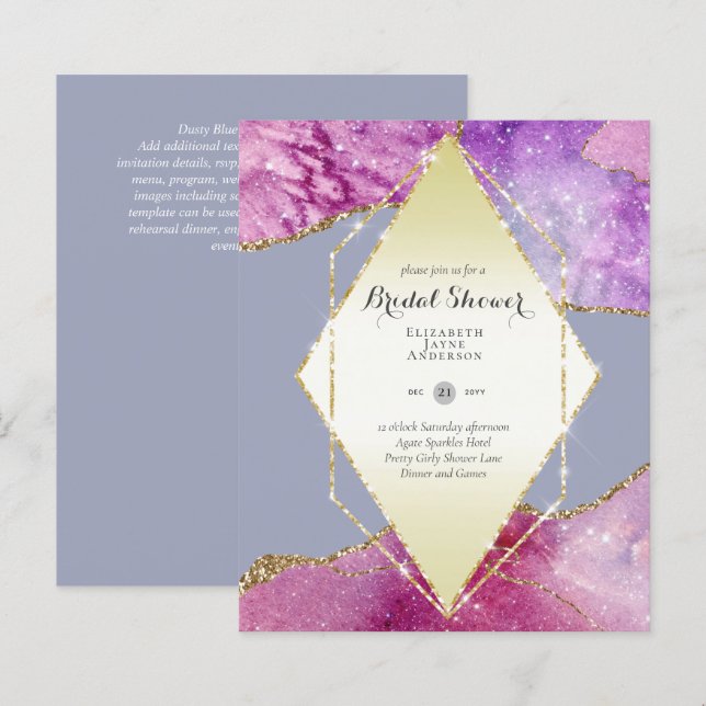 Papier Amusant Élégant, Glittery BUDGET Fête des mariées (Devant / Derrière)