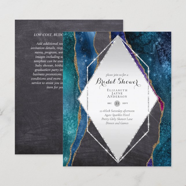 Papier Amusant Élégant, Glittery BUDGET Fête des mariées (Devant / Derrière)