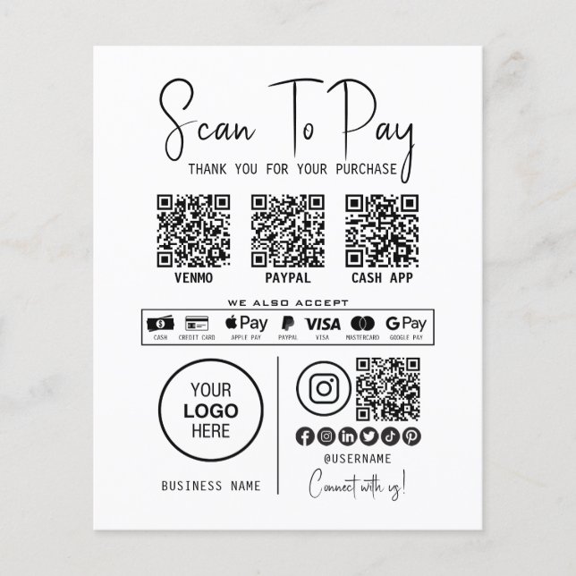 Papier Analyser Pour Payer Entreprise Qr Code Paiement Mo (Devant)