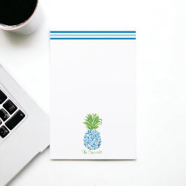 Papier Ananas Chinoiserie Bleu Blanc Préppy Nom