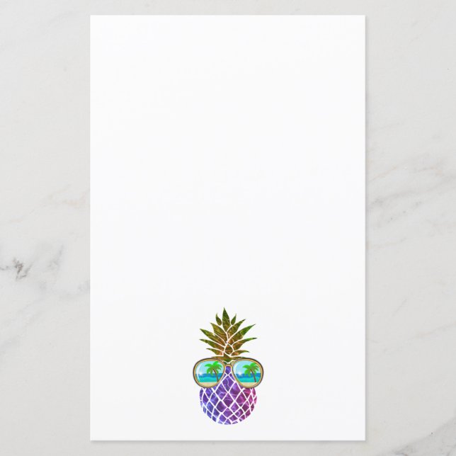 Papier Ananas tropical drôle avec lunettes de soleil (Devant)