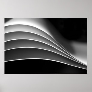 Papier, andere Ansicht - Schwarzweiß abstrakt Poster