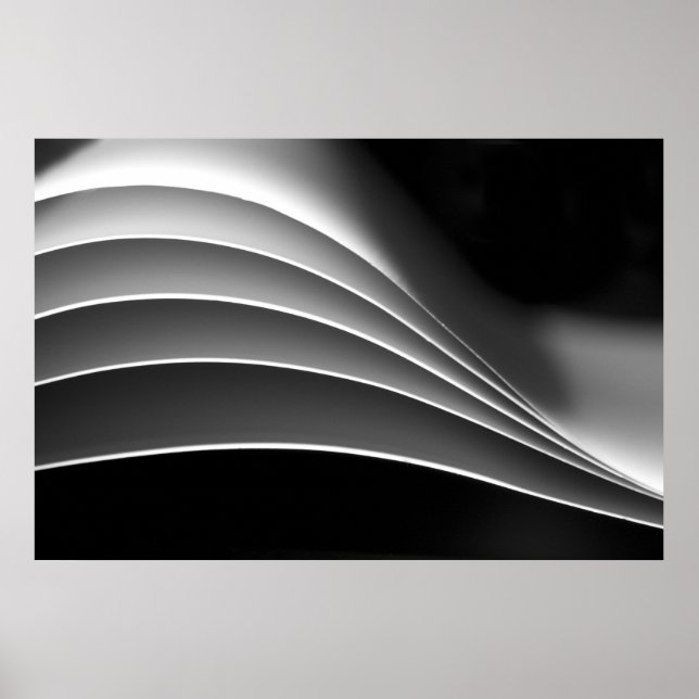 Papier, andere Ansicht - Schwarzweiß abstrakt Poster (Vorne)