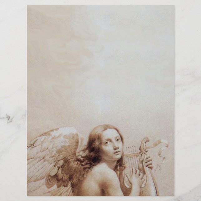 PAPIER ANGE JOUER LYRA SUR LES NUAGES (Devant)