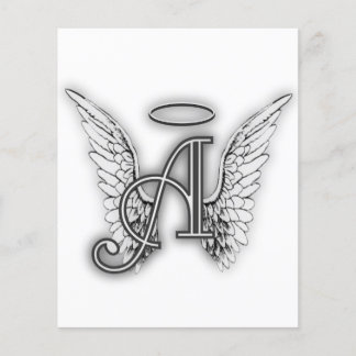 Papier Angel Alphabet A Initiale Dernière Ailes Halo