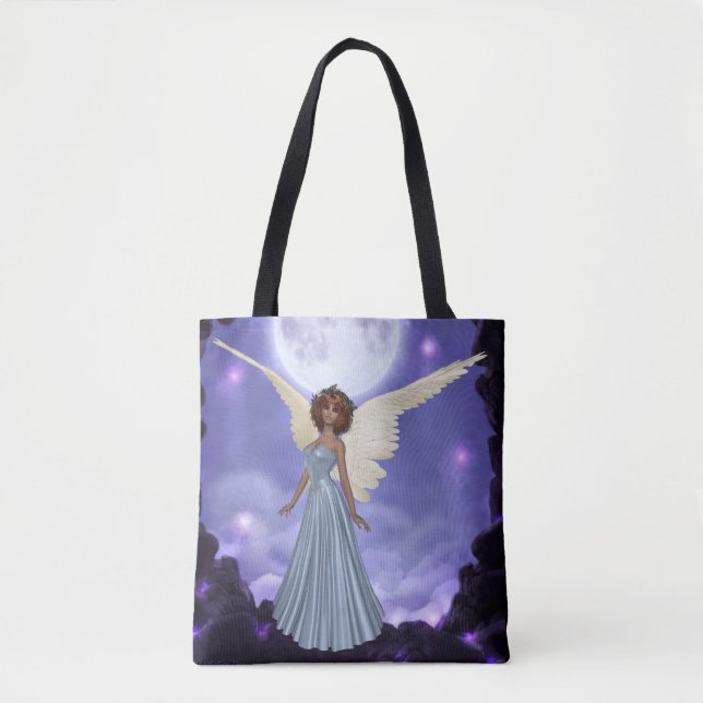 Papier Angel bleu sur tout le sac fourre-tout (Devant)