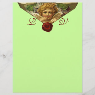 Papier ANGEL HEART SEAL SEL Monogramme vert