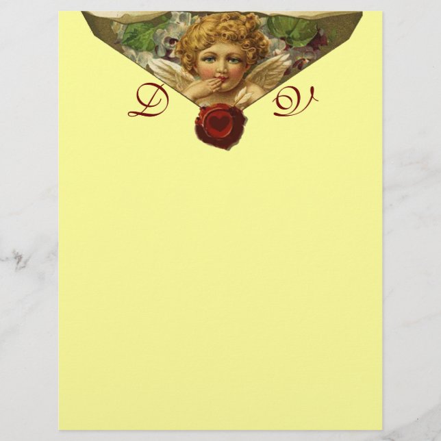 Papier ANGEL HEART WAX SEAL Monogramme Jaune (Devant)