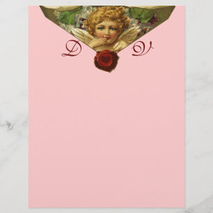 Papier ANGEL HEART WAX SEAL Monogramme rose