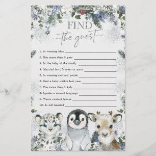 Papier Animal Arctique Hiver Onederland Trouver L'Invité