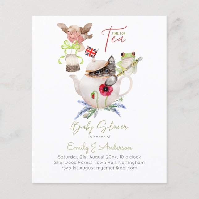 Papier Animal Magic Tea Party Budget du Baby shower (Devant)