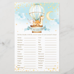 Papier Animaux à bulles d'air chaud Nom du jeu animal béb