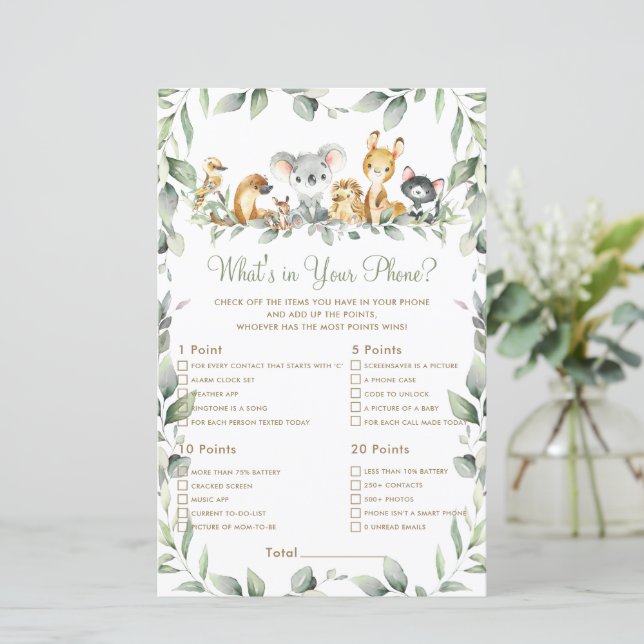 Papier Animaux australiens Ce qu'il y a dans votre jeu de (Debout devant)