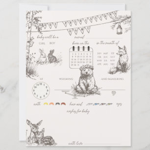 Papier Animaux de bois prédictions de bébé Jeux de devis