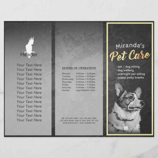 Papier Animaux de compagnie Grooming Chien Peinture Tri-F (Devant)