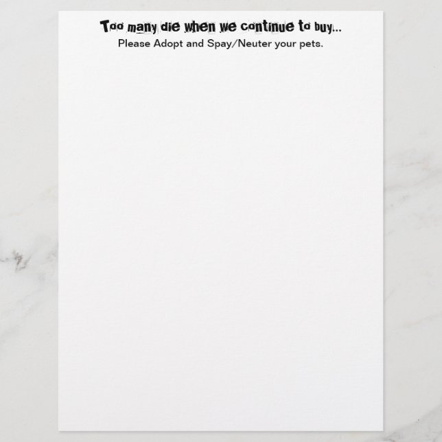 Papier Animaux de compagnie Spay Neuter Adopter Citation  (Devant)