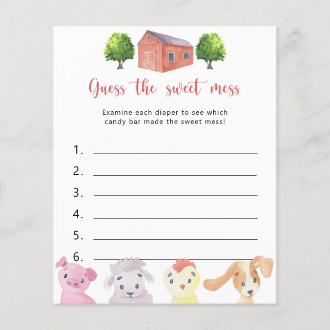 Papier Animaux de ferme - Devinez le jeu de la pagaille d (Devant)