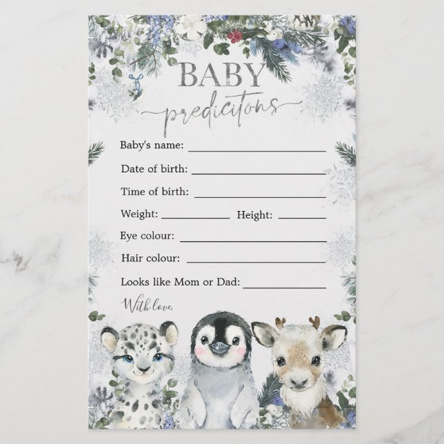 Papier Animaux de l'Arctique Hiver Onederland Prédictions (Devant)