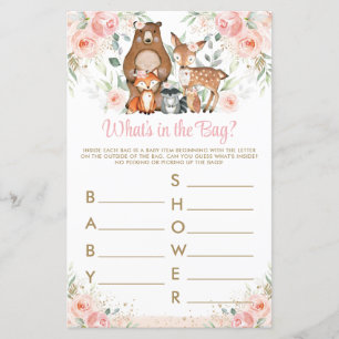 Papier Animaux des bois Floral rose Ce qu'il y a dans le