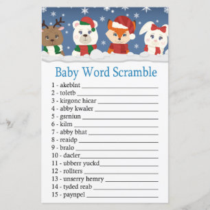 Papier animaux d'hiver Bébé mot brouiller jeu