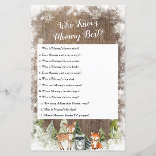 Papier Animaux Rustiques D'Hiver Bois Qui Connaît Mommy M