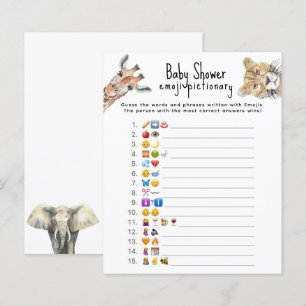 Papier Animaux Safari - Emoji baby shower de jeu photo