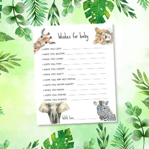 Papier Animaux Safari - Voeux pour bébé