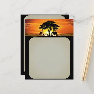 Papier Animaux sauvages sur le coucher de soleil de la sa